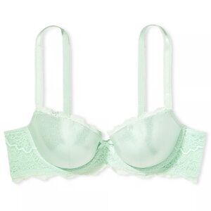 NWT Victoria’s Secret Lightly Lined Smooth Shimmer Demi Bra Mint Green Bra 36DDD